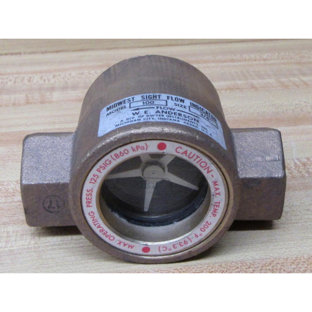 Dwyer SFI-100-34" W.E Anderson Sight Flow Indicator - New No Box