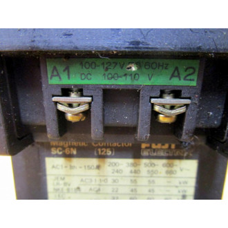 Fuji Electric SC-6N 125 Magnetic Contactor SC-6N Cracked Housing - Used
