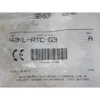 Allen Bradley 42KL-RTC-G3 Transmitted Beam Receiver Sensor 42KLRTCG3
