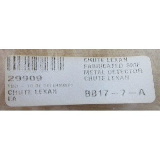 29909 Lexan Chute - New No Box