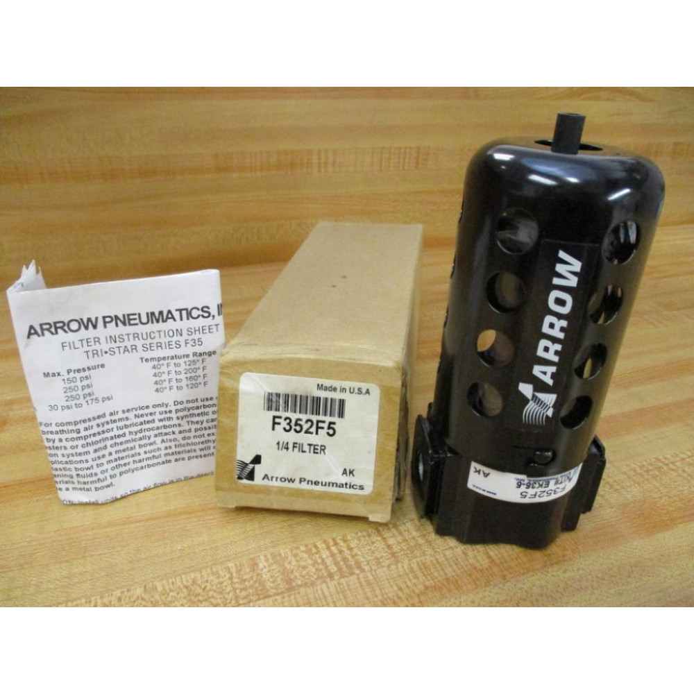 Arrow Pneumatics 9004 Automatic Drain Filter Separator F352F5 BlackEK35-5 Kit
