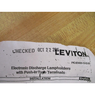 ADL D2710 Leviton Electronic Discharge Lampholder (Pack of 10)