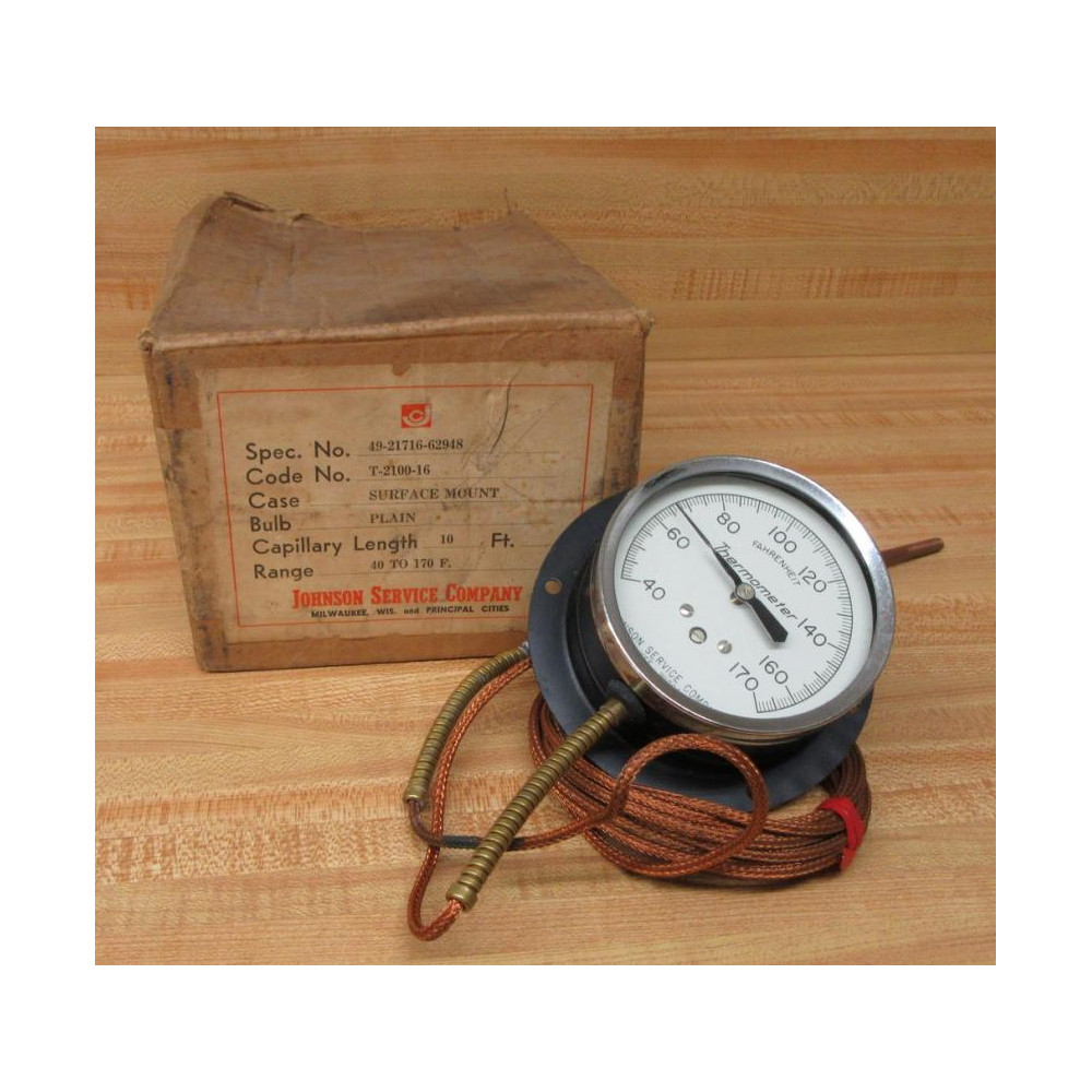 Johnson Service Company T-2100-16 Temperature Gauge T210016