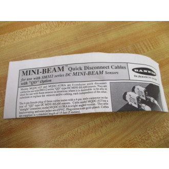 Banner SM312CVGQD DC Mini-Beam Sensor 26912