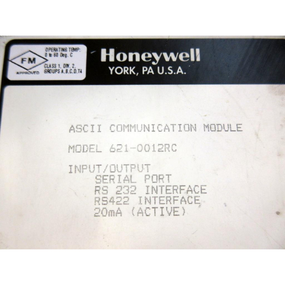 Honeywell 621-0012RC ASCII Comm Module 6210012RC - Used