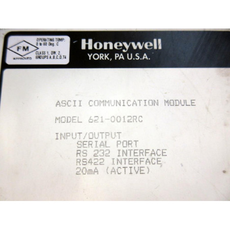 Honeywell 621-0012RC ASCII Comm Module 6210012RC - Used
