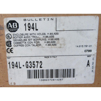 Allen Bradley 194L-G3572 Enclosure 194LG3572 W 194L-HE6