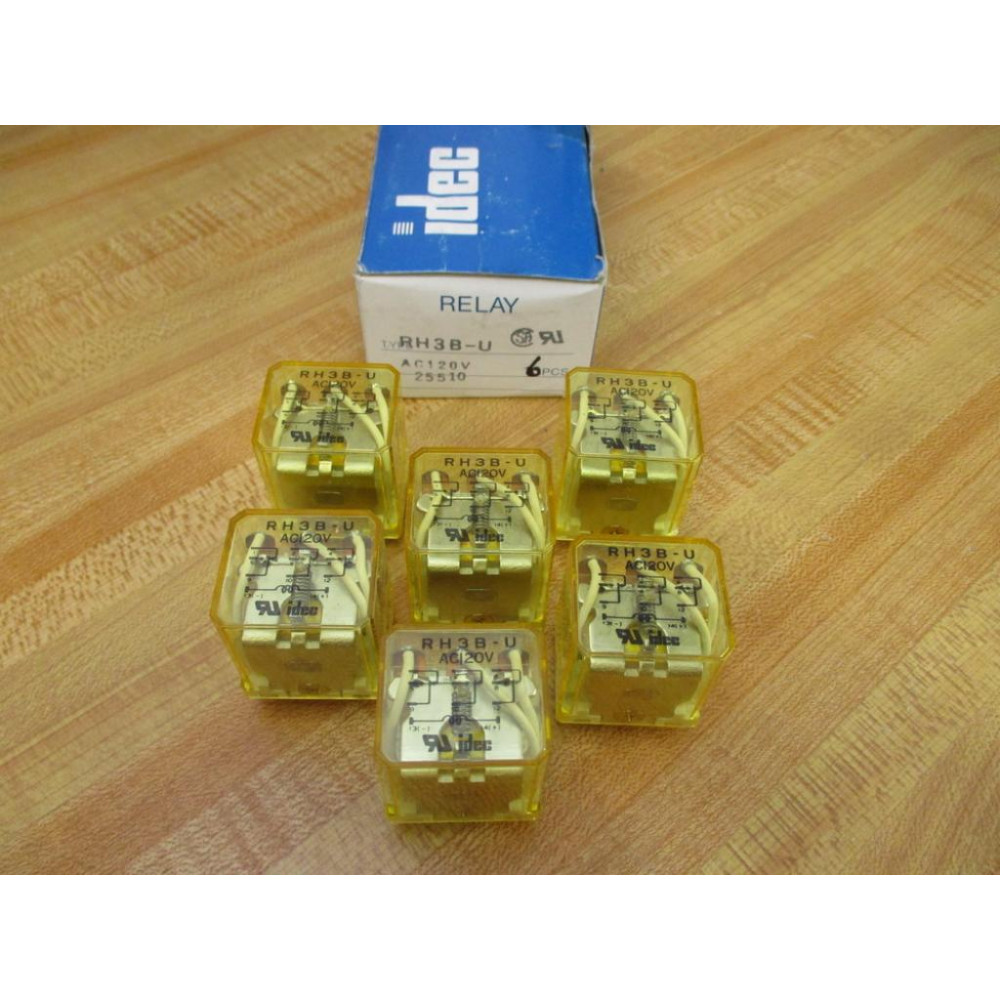 IDEC RH3B-U AC120V Relay RH3B-U-120V AC (Pack of 6)