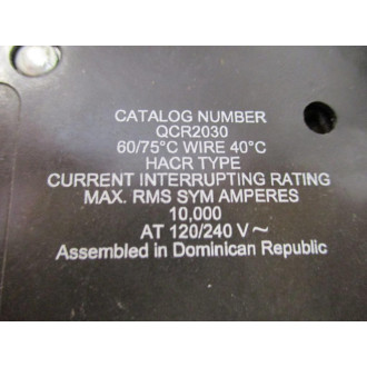 Cutler-Hammer QCR2030 Quicklag 2P 30A 120240Vac Circuit Breaker