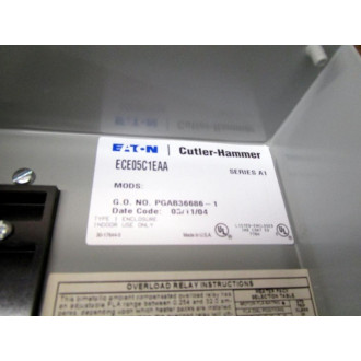 Cutler Hammer ECE05C1EAA Starter PGAB36686-1 - Used