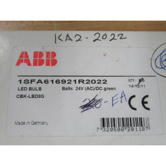 ABB CBK-LBD8G Bulb 1SFA616921R2022 KA2-2022 (Pack of 20)