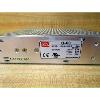 Mean Well Q-60 Power Supply Q60 Missing Several Terminal Screws - Used