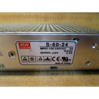 MW S-60-24 Power Supply S6024 Missing 1 Terminal Screw - Used