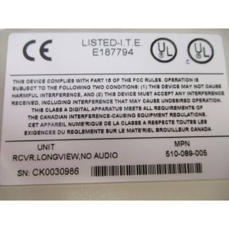 Cybex 510-089-005 Longview KVM Extender 510089005 RCVR, Longview, No Audio Unit - New No Box