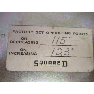 Square D 9025-BCW33 Tempurature Switch 9025BCW33 - New No Box
