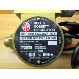 Bell & Gossett NBF-22U 103255LF 1C31 Pump NBF22U103255LF1C31 - Used Bell & Gossett NBF-22U 103255LF 1C31 Pump NBF22U103255LF1C31 - Used