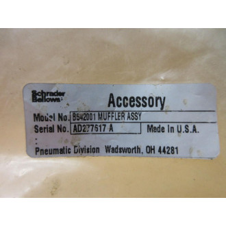 Parker B542001 Schrader Bellows Muffler Assembly