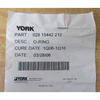 York 028 15442 212 O-Ring 02815442212 (Pack of 4)