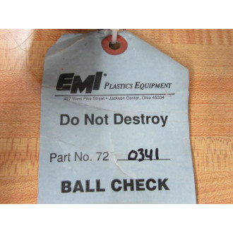 EMI 72 0341 Ball Check Valve 0341 - New No Box