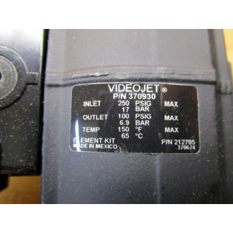 VideoJet 370930 Air Filter System Assy. WHardware