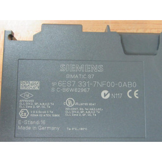 Siemens 6ES7 331-7NF00-0AB0 Simatic S7 Input Module 6ES73317NF000AB0 - New No Box