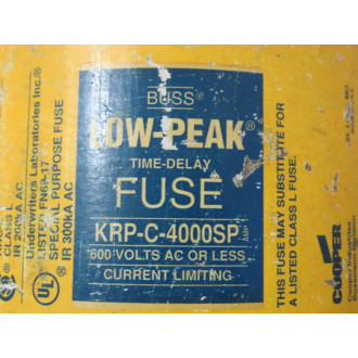 Bussmann KRP-C-4000SP Cooper Low-Peak Fuse KRPC4000SP Tested - New No Box