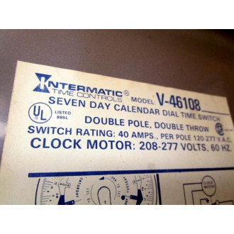 Intermatic V-46108 Time Switch V46108 - Used