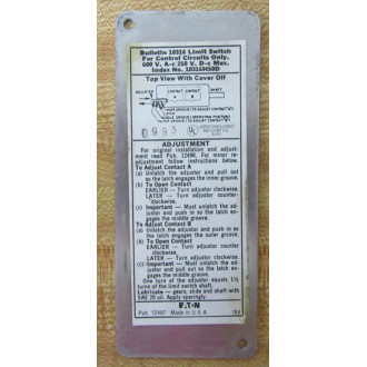 Cutler HammerEaton 10316H50D Limit Switch - New No Box