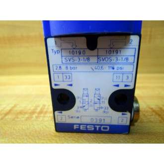 Festo SVS-3-18 Valve 10191 SVOS-3-18 - Used