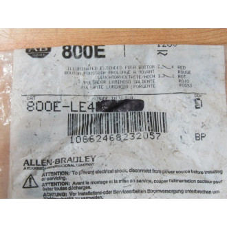 Allen Bradley 800E-LE4 Red Extended Button 800ELE4