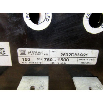Cutler Hammer 2602D83G21 Circuit Breaker - Used