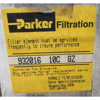 Parker 932016 Hydraulic Filter (Pack of 2)