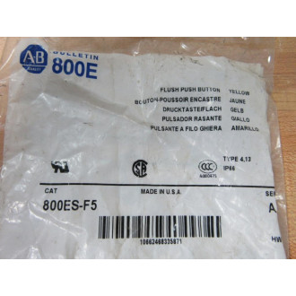 Allen Bradley 800ES-F5 Yellow Flush Button 800ESF5