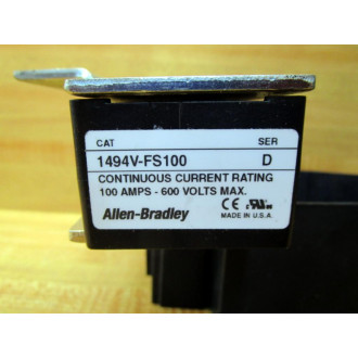 Allen Bradley 1494V-FS100 Fuse Block 1494VFS100 Series D - Used