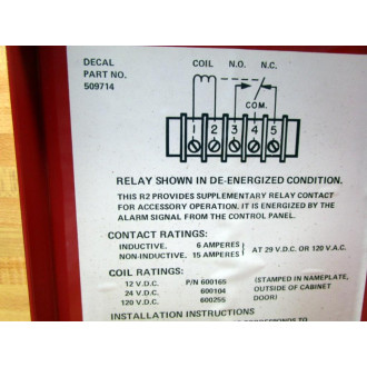 Walter Kidde 600104 Fire Alarm Relay 509714 - Used