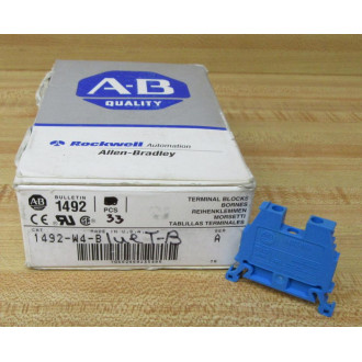 Allen Bradley 1492-W4-B Blue Terminal Blocks 1492W4B (Pack of 33)