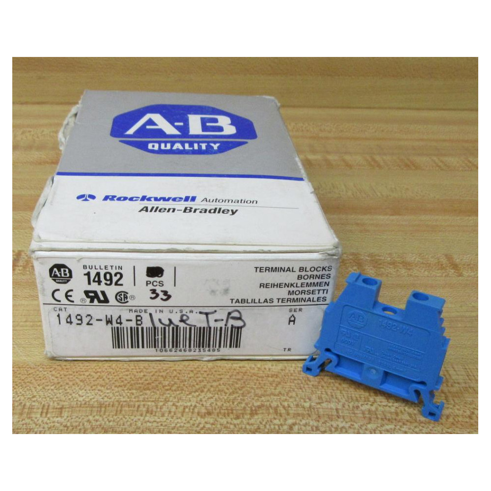 Allen Bradley 1492-W4-B Blue Terminal Blocks 1492W4B (Pack of 33)