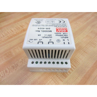MW DR-4524 ACDC Industrial DIN Rail Power Supply DR4524 - Used