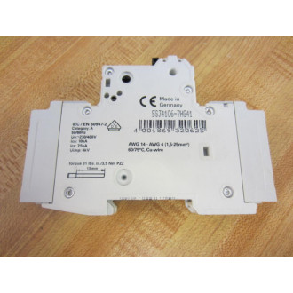 Siemens 5SJ4106-7HG41 6A Mini.Circuit Breaker 5SJ41067HG41 - Used