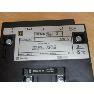 Square D 8536SDO1S Starter 8536SD01S Mounted - New No Box