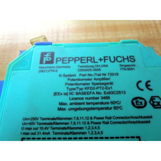 Pepperl + Fuchs KFD2-PT2-Ex1 Potentiometer Amplifier 72018 - Used