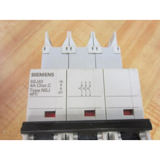 Siemens 5SJ4304-7HG42 3P 4A Circuit Breaker 5SJ43047HG42 - Used