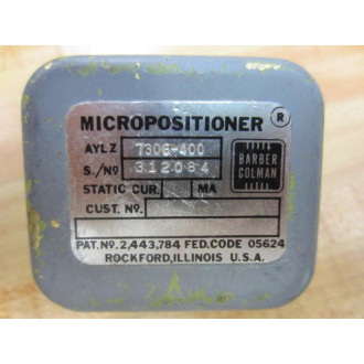 Barber Colman 7306-400 AYLZ Micropositioner Relay 7306400 - Used