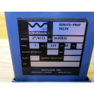 Whitlock B115 2" Remote Proportional Valve - Used