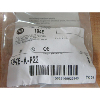 Allen Bradley 194E-A-P22 Auxiliary Contact 194EAP22