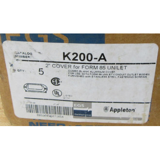 Appleton K200-A Conduit Body Cover W Gasket (Pack of 5)