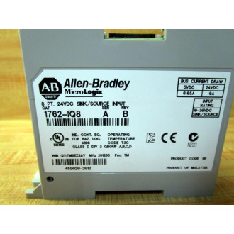 Allen Bradley 1762-IQ8 Input Module 1762IQ8 SER.AREV.B - Used
