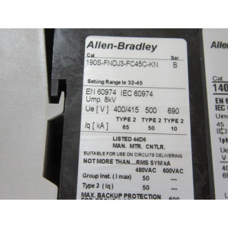 Allen Bradley 190S-FNDJ3-FC45C-KN Compact Starter 190SFNDJ3FC45CKN