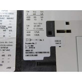 Allen Bradley 190S-FNDJ3-FC45C-KN Compact Starter 190SFNDJ3FC45CKN