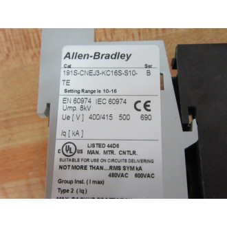 Allen Bradley 191S-CNEJ3-KC16S-S10-TE Rev. Compact Starter